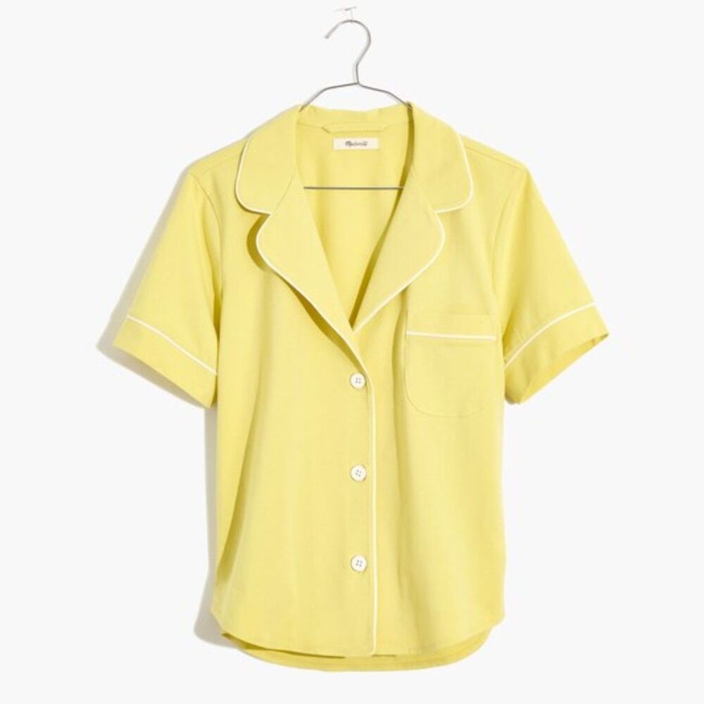 Madewell Knit Bedtime Pajama Top in Pale Citron | Medium